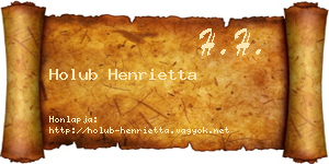 Holub Henrietta névjegykártya